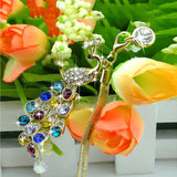 Beautiful Crystal Diamond Peacock Pendant for Cell Phone